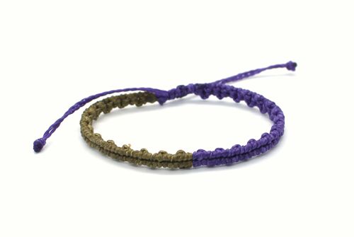 Golden-purple minimalist thread bracelet