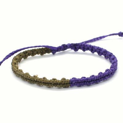 Bracciale in filo minimalista dorato-viola