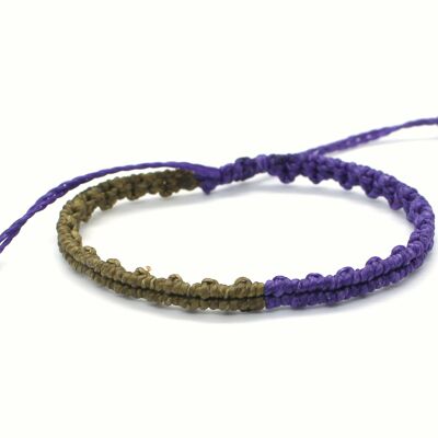 Bracelet fil minimaliste doré-violet