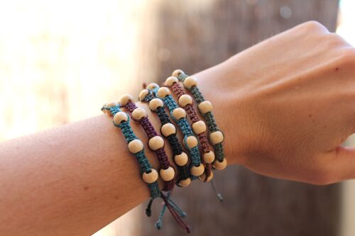 Shamballa wood beaded bracelets