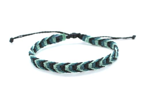 Blue and black chevron bracelet - unisex handmade macrame bracelet