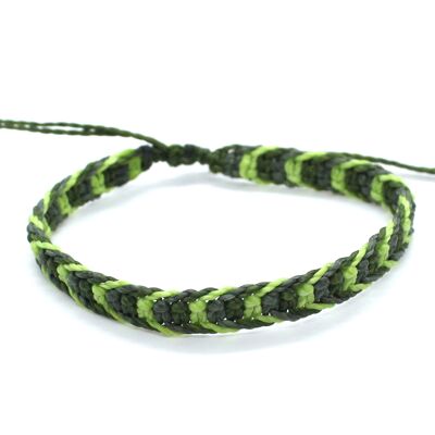 Green chevron bracelet - unisex handmade macrame bracelet