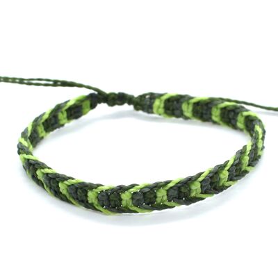 Bracciale verde chevron - bracciale macramè fatto a mano unisex