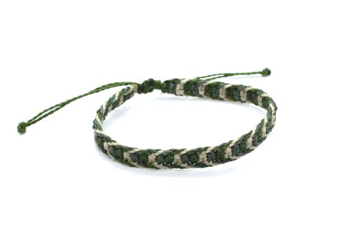 Green chevron bracelet II  - unisex handmade macrame bracelet