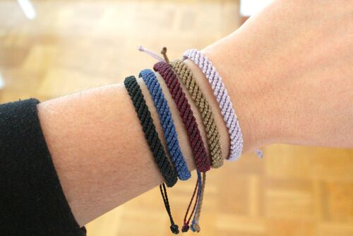 Thin solid color woven bracelet
