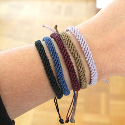 Thin solid color woven bracelet