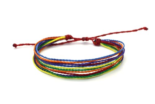 Multi string bracelet Rainbow - handmade bracelet made of wax strings