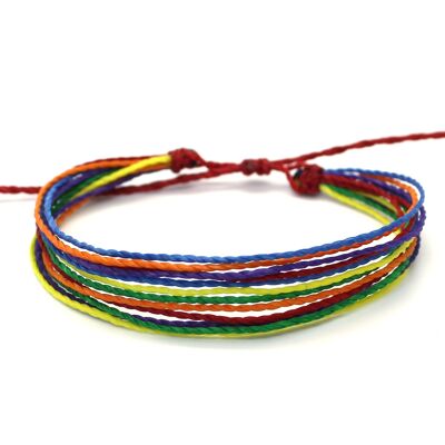 Multi string bracelet Rainbow - handmade bracelet made of wax strings