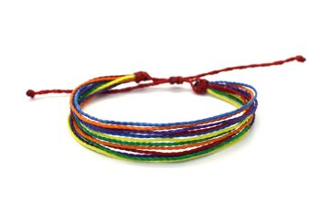 Bracelet multifils Rainbow - bracelet fait main composé de fils wax 1