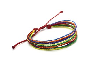Bracelet multifils Rainbow - bracelet fait main composé de fils wax 2