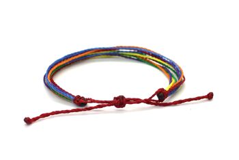 Bracelet multifils Rainbow - bracelet fait main composé de fils wax 3