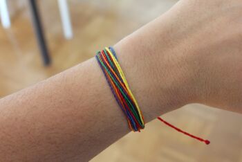 Bracelet multifils Rainbow - bracelet fait main composé de fils wax 4
