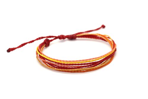 Multi string bracelet Fire sky - handmade bracelet made of wax strings