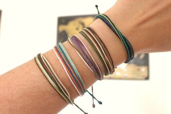 Bracelet multi cordes Beach vibes - bracelet fait main en cordes wax 5