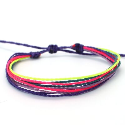 Braccialetto a più corde Luci al neon - braccialetto fatto a mano fatto di corde di cera