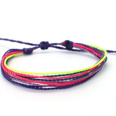 Multi string bracelet Neon lights - handmade bracelet made of wax strings