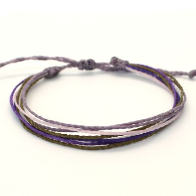 Multi string bracelet Orchid - handmade bracelet made of wax strings