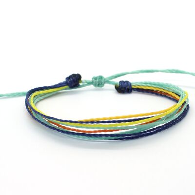 Bracciale a più corde Splash - braccialetto fatto a mano con corde di cera