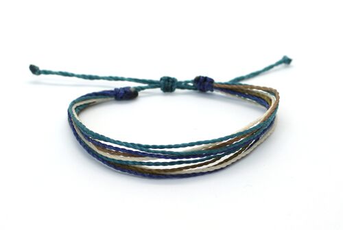 Multi string bracelet Seashore - handmade bracelet made of wax cord strings