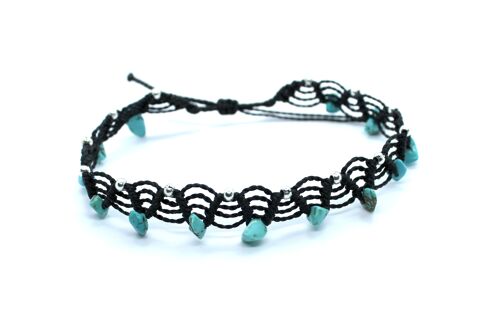 Anklet with turquoise chips