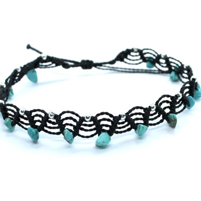 Anklet with turquoise chips