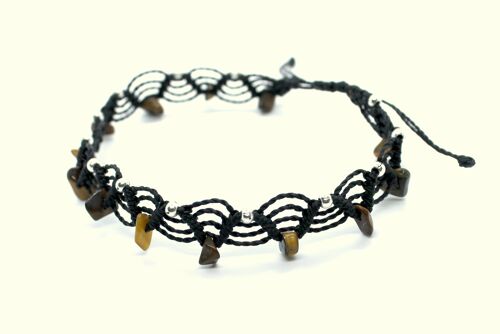 Anklet with tigers eye chips