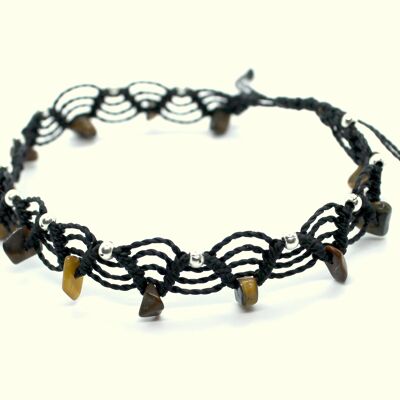 Anklet with tigers eye chips