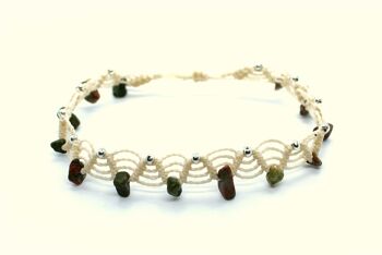 Bracelet de cheville avec puces unakite 1