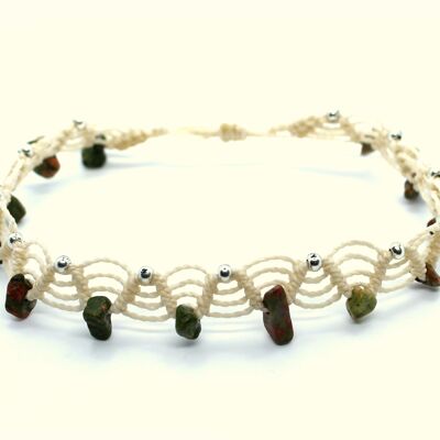 Anklet with unakite chips