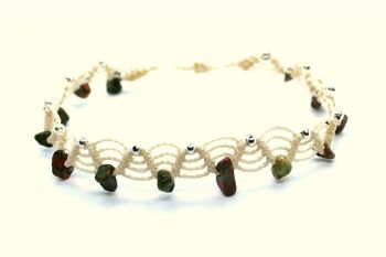 Bracelet de cheville avec puces unakite 2