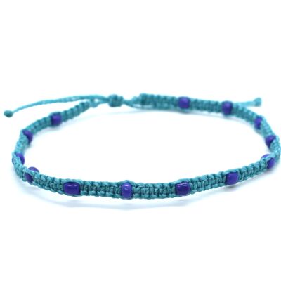 Bracelet de cheville bleu perlé