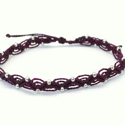 Bracelet de cheville ondulé bordeaux