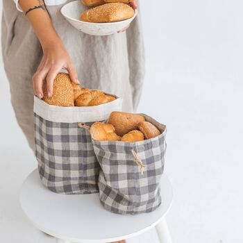 Grand sac à pain écologique motif buffle lin boulangerie stockage de légumes taille moyenne cadeau de Pâques 4