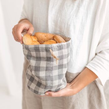Grand sac à pain écologique motif buffle lin boulangerie stockage de légumes taille moyenne cadeau de Pâques 3
