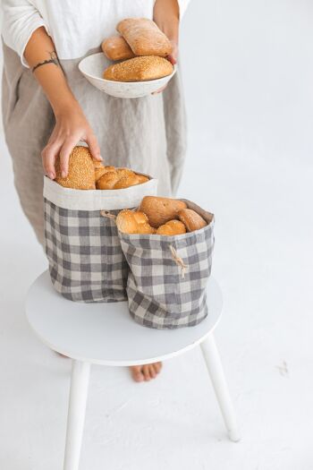 Grand sac à pain écologique motif buffle lin boulangerie stockage de légumes taille moyenne cadeau de Pâques 1