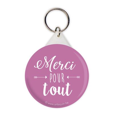 Key ring "Thank you for everything" pink