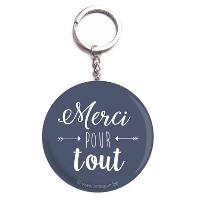 Key ring "Thank you for everything" gray