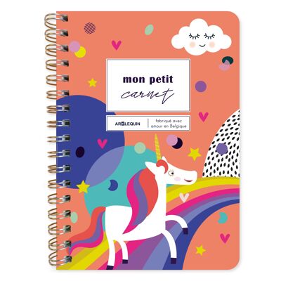 Unicorn themed lined notebook
