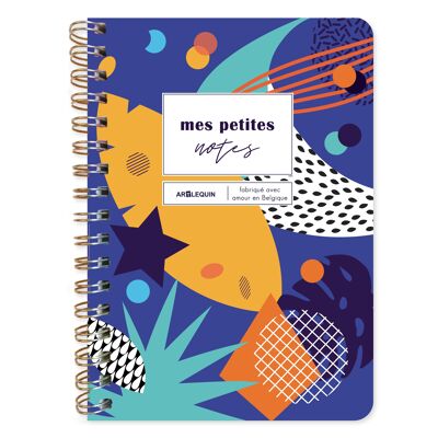 Blue/orange lined notebook