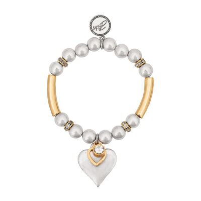 Bibi Bijoux "Sparkling Layer Heart" Gold Ball Bracelet