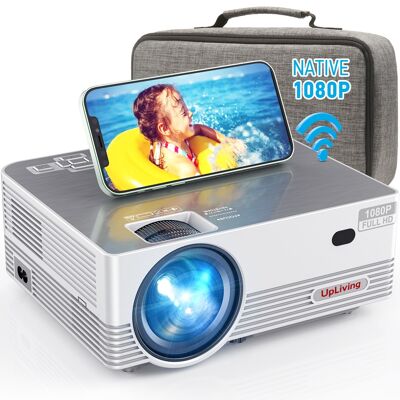 UpLiving® LCD Mini Beamer with WiFi | with Bluetooth | Native Full HD | 10,000:1 Contrast Ratio | 8,000 Lumens | Projector - Mini Beamer - Pocket Beamer - Carrier Bag