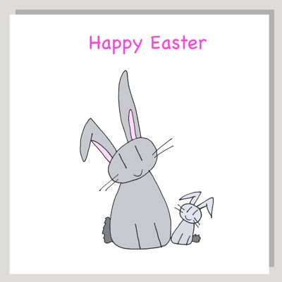 Easter bunnies greetings card