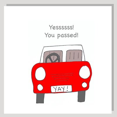'You passed' card greetings card