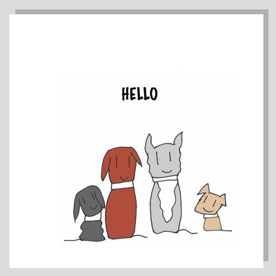 Dog friends greetings card