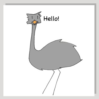 Emu hello card