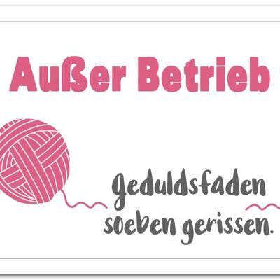 Postkarte "Geduldsfaden ist gerissen"