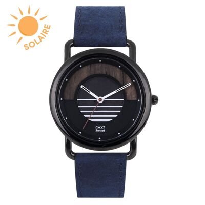 SUNSET sapphire blue men's watch (leather)