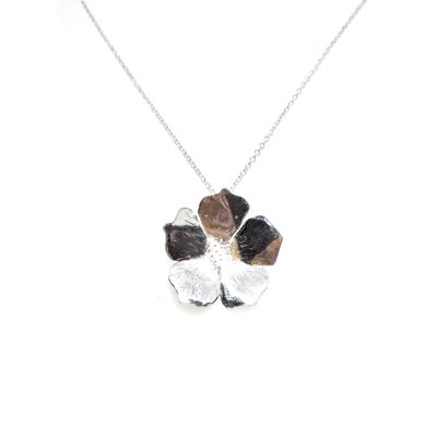 Silver Buttercup Pendant Necklace - large