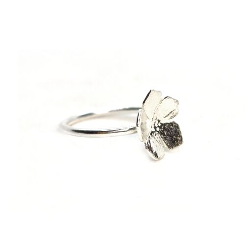 Silver Buttercup Flower Stacking Ring - large