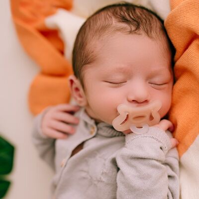 Orange awning baby blanket